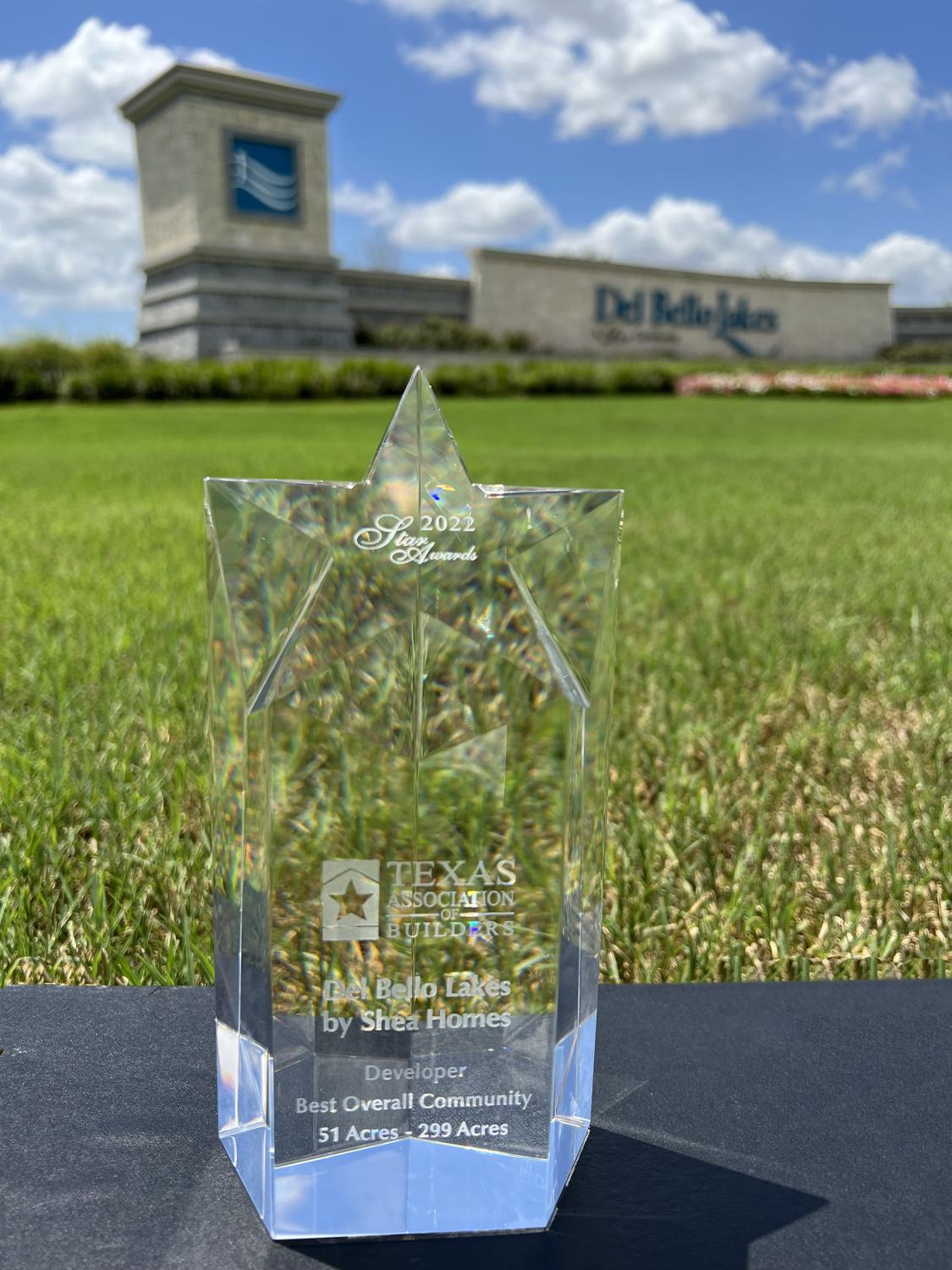 Del Bello Lakes Named Best Overall Community by Texas Association of Builders